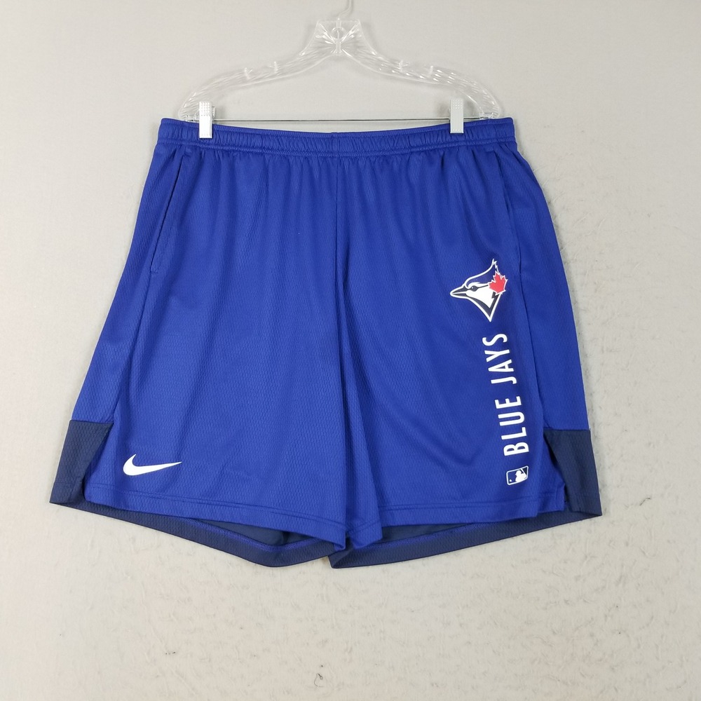 Nike‎ Shorts Mens XL Blue Toronto Blue Jays MLB Mesh Athletic Training Pocketed